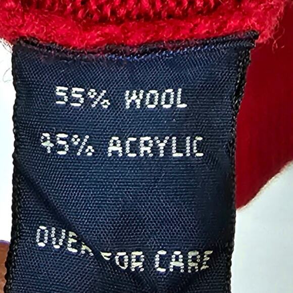 Vintage Abercrombie Muscle Knit Red Wool V Neck‎ Sweater L - Picture 4 of 6